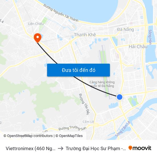 Viettronimex (460 Nguyễn Hữu Thọ) to Trường Đại Học Sư Phạm - Đại Học Đà Nẵng map