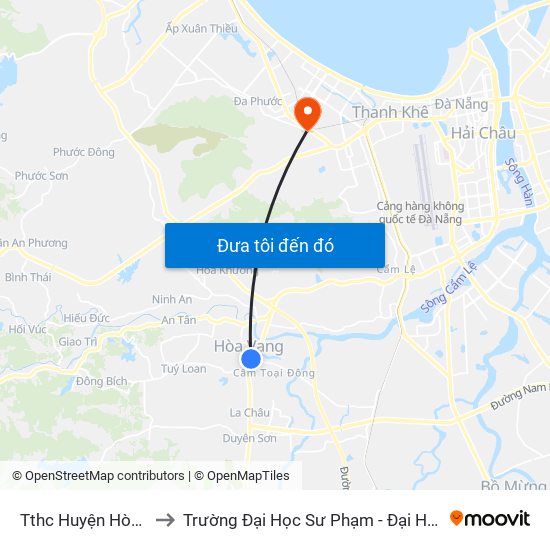 Tthc Huyện Hòa Vang to Trường Đại Học Sư Phạm - Đại Học Đà Nẵng map