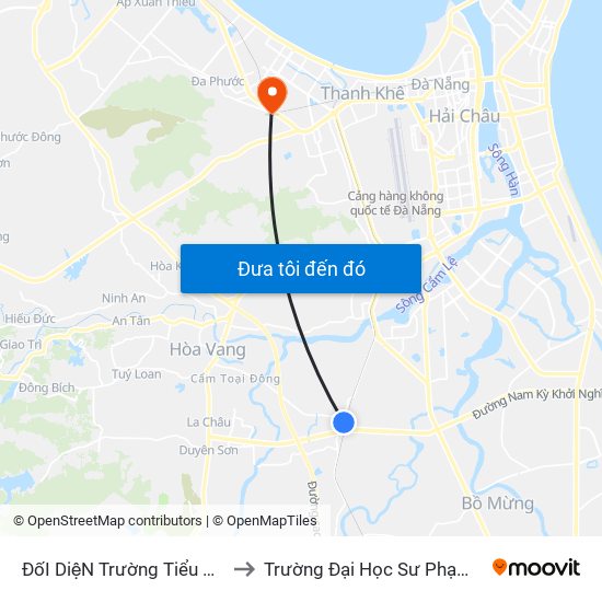 ĐốI DiệN Trường Tiểu Học Số 2 Hòa Tiến to Trường Đại Học Sư Phạm - Đại Học Đà Nẵng map