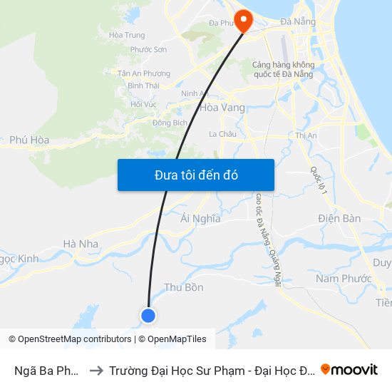 Ngã Ba Phú Đa to Trường Đại Học Sư Phạm - Đại Học Đà Nẵng map
