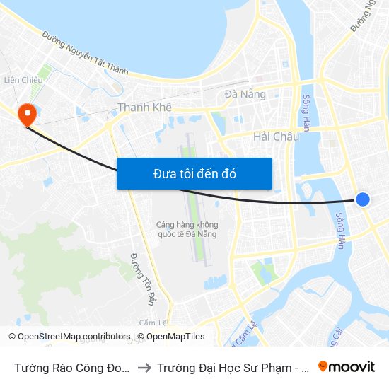 Tường Rào Công Đoàn Thiên Mẫu to Trường Đại Học Sư Phạm - Đại Học Đà Nẵng map