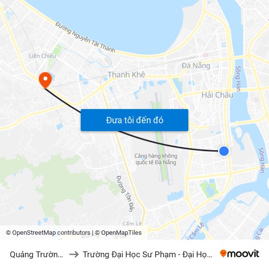 Quảng Trường 2/9 to Trường Đại Học Sư Phạm - Đại Học Đà Nẵng map