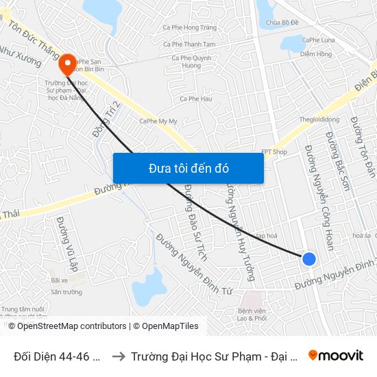 Đối Diện 44-46 Đinh Liệt to Trường Đại Học Sư Phạm - Đại Học Đà Nẵng map