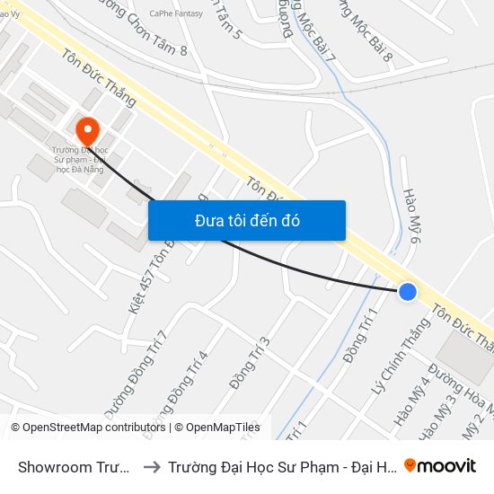 Showroom Trường Hải to Trường Đại Học Sư Phạm - Đại Học Đà Nẵng map