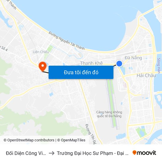 Đối Diện Công Viên 29/3 to Trường Đại Học Sư Phạm - Đại Học Đà Nẵng map