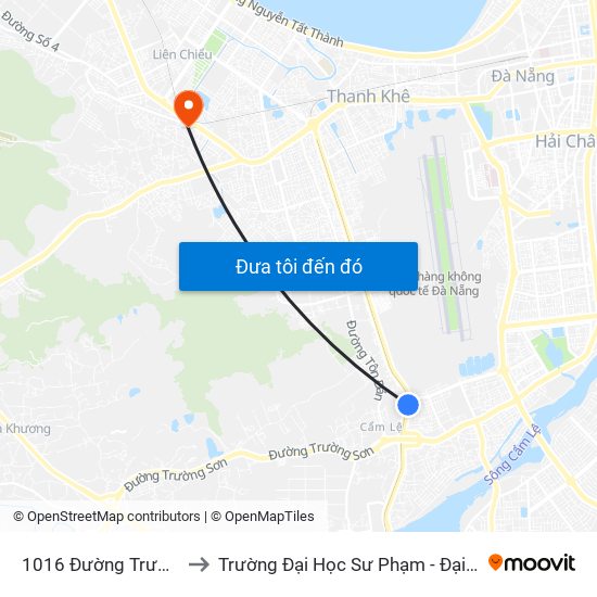 1016 Đường Trường Chinh to Trường Đại Học Sư Phạm - Đại Học Đà Nẵng map