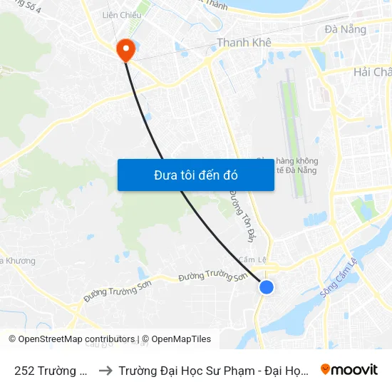 252 Trường Chinh to Trường Đại Học Sư Phạm - Đại Học Đà Nẵng map