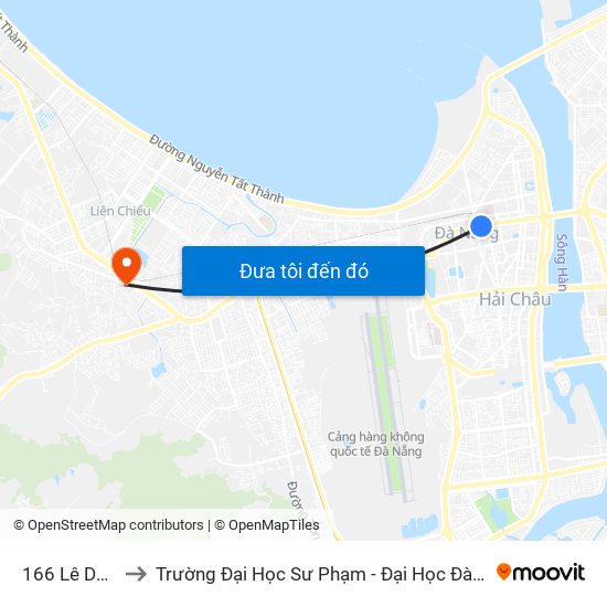 166  Lê Duẩn to Trường Đại Học Sư Phạm - Đại Học Đà Nẵng map