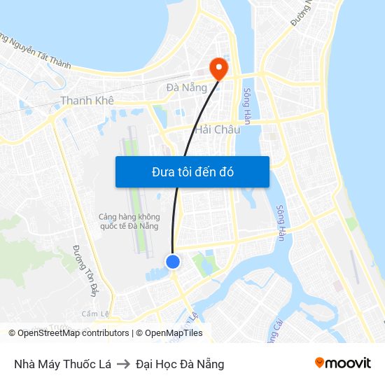 Nhà Máy Thuốc Lá to Đại Học Đà Nẵng map