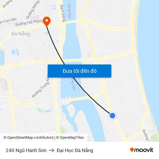 240 Ngũ Hành Sơn to Đại Học Đà Nẵng map
