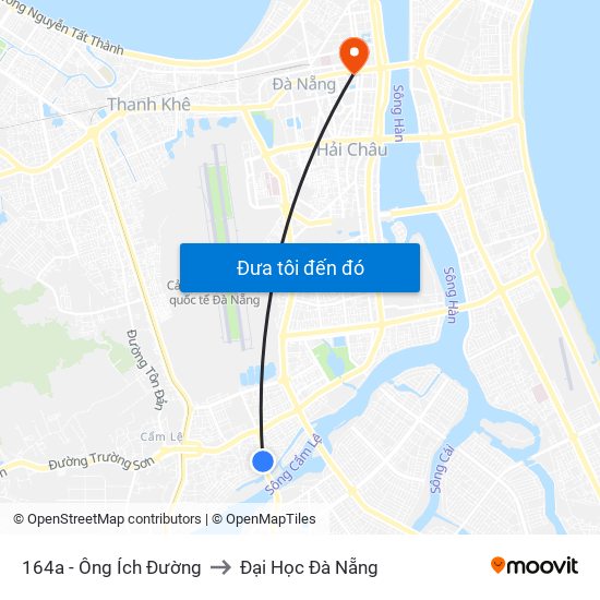 164a - Ông Ích Đường to Đại Học Đà Nẵng map