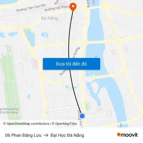 06 Phan Đăng Lưu to Đại Học Đà Nẵng map