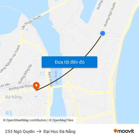 253 Ngô Quyền to Đại Học Đà Nẵng map