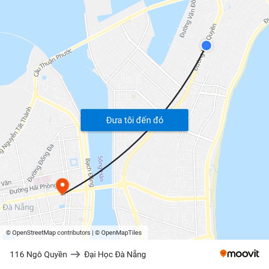 116 Ngô Quyền to Đại Học Đà Nẵng map