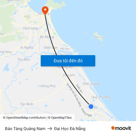 Bảo Tàng Quảng Nam to Đại Học Đà Nẵng map