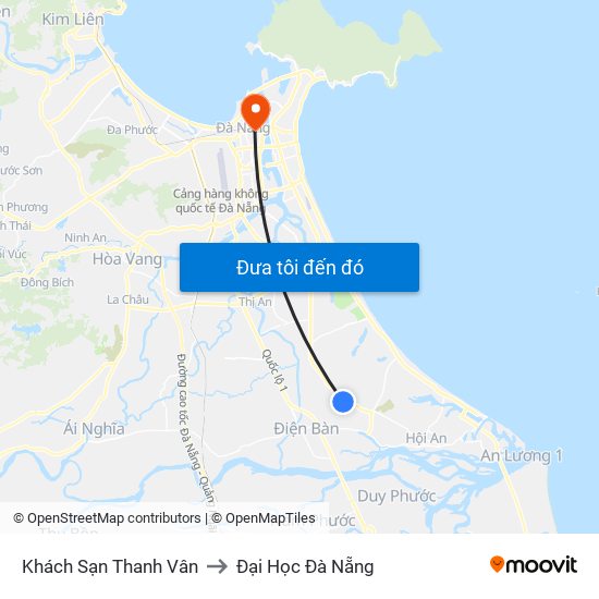 Khách Sạn Thanh Vân to Đại Học Đà Nẵng map
