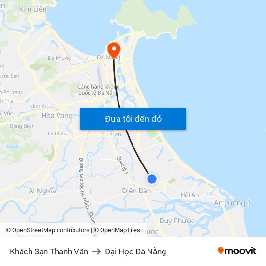 Khách Sạn Thanh Vân to Đại Học Đà Nẵng map