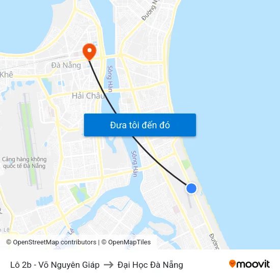 Lô 2b - Võ Nguyên Giáp to Đại Học Đà Nẵng map