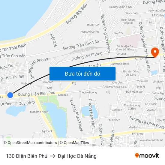 130 Điện Biên Phủ to Đại Học Đà Nẵng map