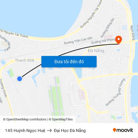 145 Huỳnh Ngọc Huệ to Đại Học Đà Nẵng map