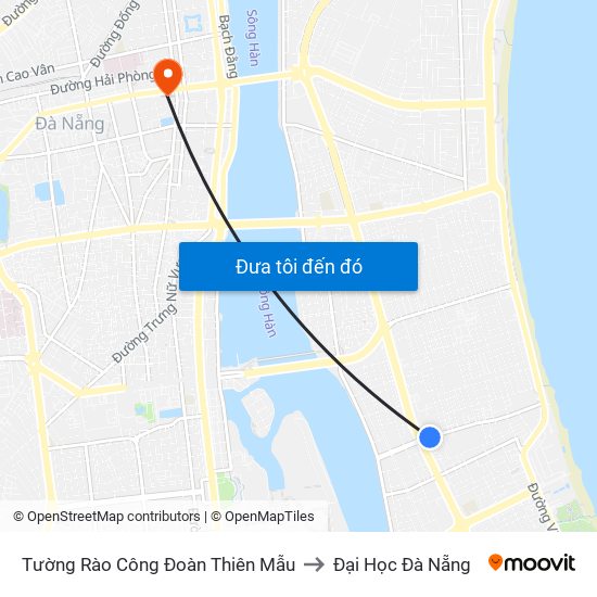 Tường Rào Công Đoàn Thiên Mẫu to Đại Học Đà Nẵng map