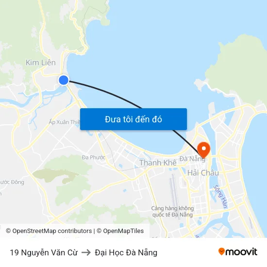 19 Nguyễn Văn Cừ to Đại Học Đà Nẵng map