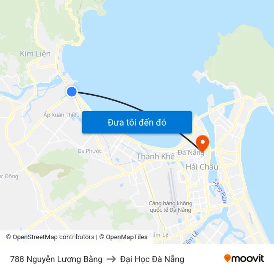 788 Nguyễn Lương Bằng to Đại Học Đà Nẵng map