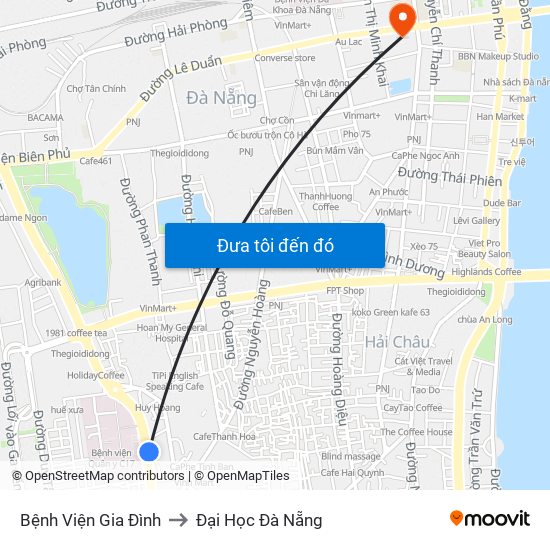 Bệnh Viện Gia Đình to Đại Học Đà Nẵng map