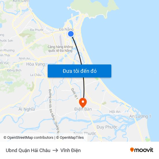 Ubnd Quận Hải Châu to Vĩnh Điện map