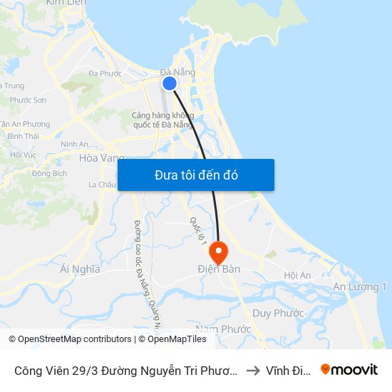 Công Viên 29/3 Đường Nguyễn Tri Phương to Vĩnh Điện map