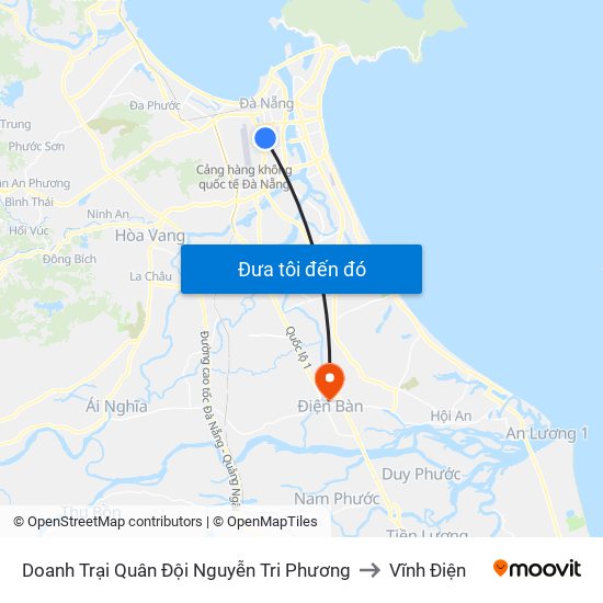 Doanh Trại Quân Đội Nguyễn Tri Phương to Vĩnh Điện map