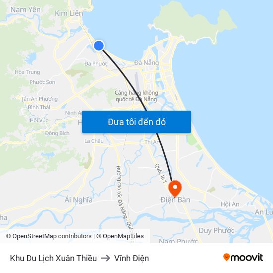 Khu Du Lịch Xuân Thiều to Vĩnh Điện map