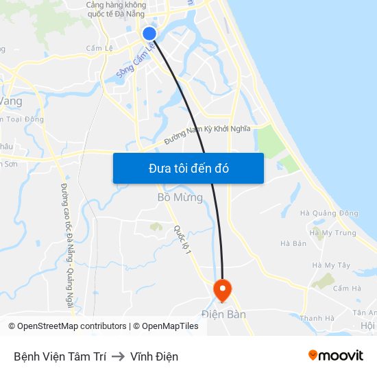 Bệnh Viện Tâm Trí to Vĩnh Điện map