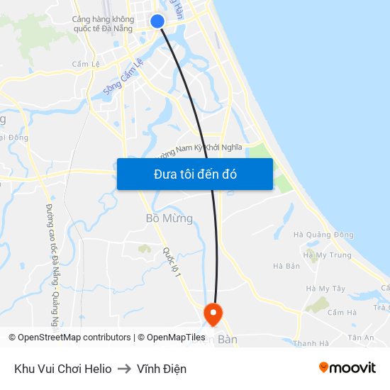 Khu Vui Chơi Helio to Vĩnh Điện map