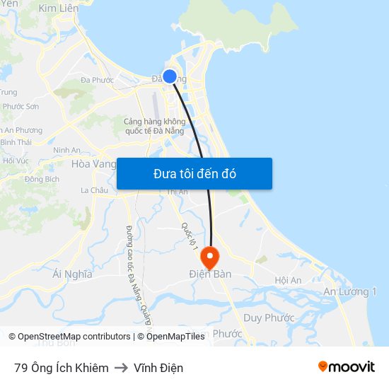 79 Ông Ích Khiêm to Vĩnh Điện map