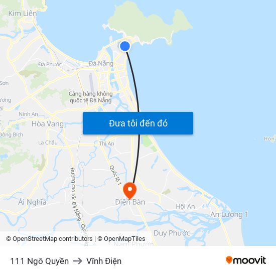 111 Ngô Quyền to Vĩnh Điện map
