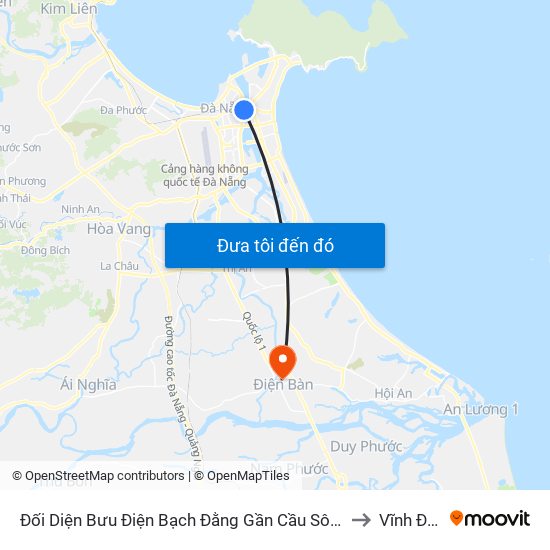 Đối Diện Bưu Điện Bạch Đằng Gần Cầu Sông Hàn to Vĩnh Điện map