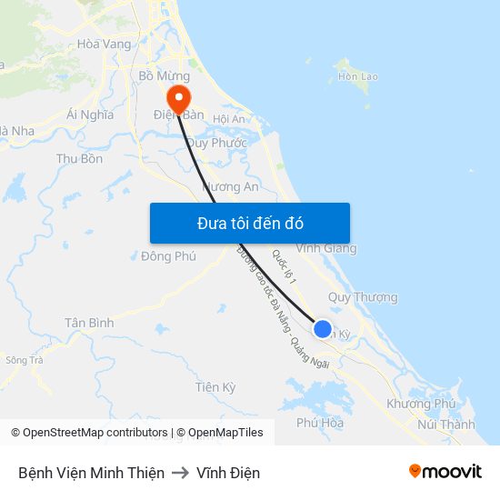 Bệnh Viện Minh Thiện to Vĩnh Điện map