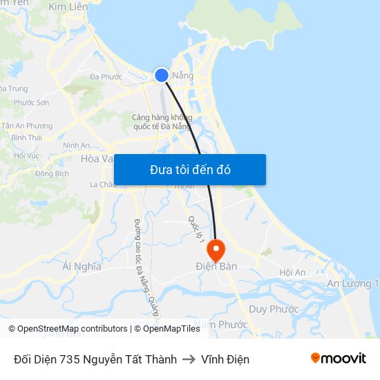 Đối Diện 735 Nguyễn Tất Thành to Vĩnh Điện map