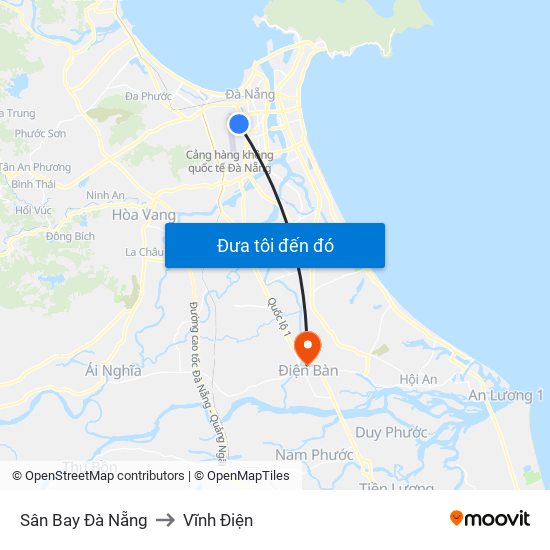 Sân Bay Đà Nẵng to Vĩnh Điện map