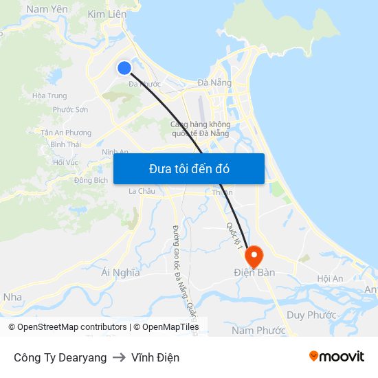Công Ty Dearyang to Vĩnh Điện map
