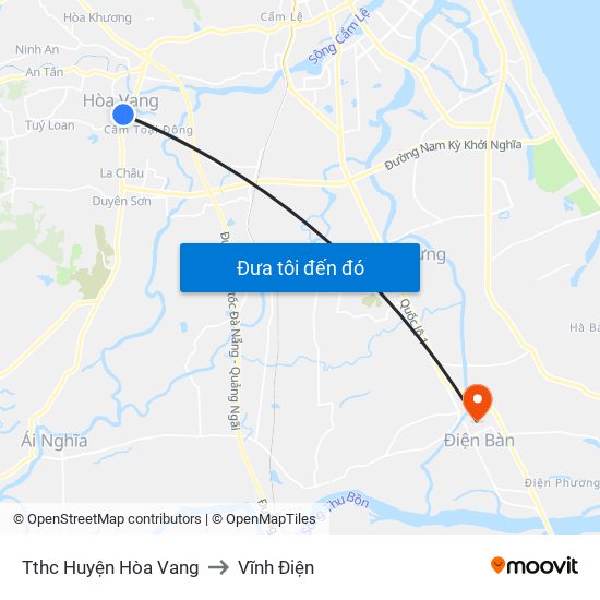 Tthc Huyện Hòa Vang to Vĩnh Điện map