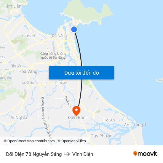 Đối Diện 78 Nguyễn Sáng to Vĩnh Điện map