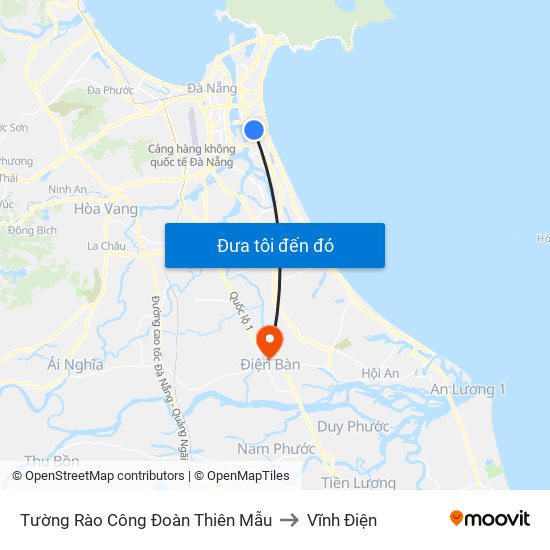 Tường Rào Công Đoàn Thiên Mẫu to Vĩnh Điện map