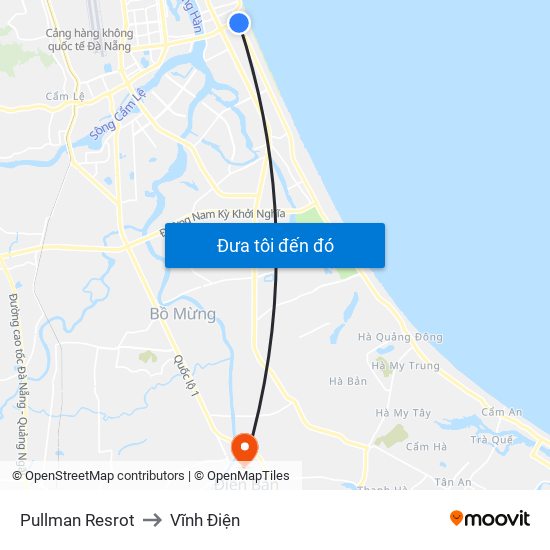 Pullman Resrot to Vĩnh Điện map