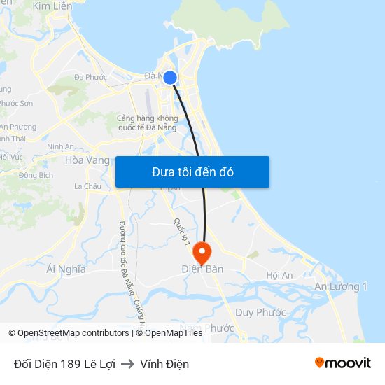 Đối Diện 189 Lê Lợi to Vĩnh Điện map