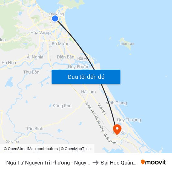Ngã Tư Nguyễn Tri Phương - Nguyễn Văn Linh to Đại Học Quảng Nam map
