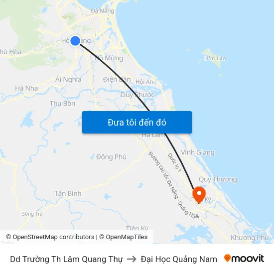 Dd Trường Th Lâm Quang Thự to Đại Học Quảng Nam map