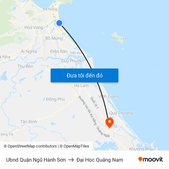 Ubnd Quận Ngũ Hành Sơn to Đại Học Quảng Nam map