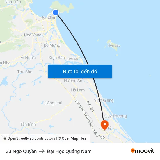 33 Ngô Quyền to Đại Học Quảng Nam map